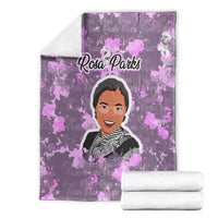 Rosa Parks Blanket Purple Floral Pattern Civil Rights Tribute Bold Name Repeated Text Design - Wonder Print Shop