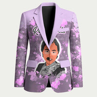 Rosa Parks Blazer Purple Floral Pattern Civil Rights Tribute Bold Name Repeated Text Design - Wonder Print Shop