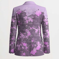 Rosa Parks Blazer Purple Floral Pattern Civil Rights Tribute Bold Name Repeated Text Design - Wonder Print Shop