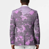 Rosa Parks Blazer Purple Floral Pattern Civil Rights Tribute Bold Name Repeated Text Design - Wonder Print Shop