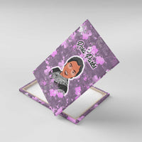 Rosa Parks Canvas Wall Art Purple Floral Pattern Civil Rights Tribute Bold Name Repeated Text Design - Wonder Print Shop