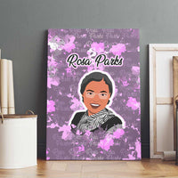 Rosa Parks Canvas Wall Art Purple Floral Pattern Civil Rights Tribute Bold Name Repeated Text Design - Wonder Print Shop