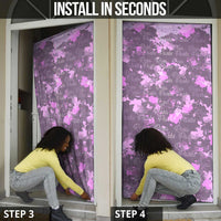 Rosa Parks Door Cover Purple Floral Pattern Civil Rights Tribute Bold Name Repeated Text Design - Wonder Print Shop