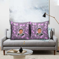 Rosa Parks Pillow Cover Purple Floral Pattern Civil Rights Tribute Bold Name Repeated Text Design - Wonder Print Shop