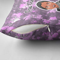 Rosa Parks Pillow Cover Purple Floral Pattern Civil Rights Tribute Bold Name Repeated Text Design - Wonder Print Shop