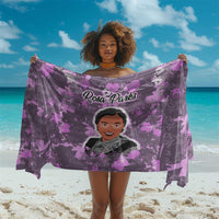 Rosa Parks Sarong Purple Floral Pattern Civil Rights Tribute Bold Name Repeated Text Design - Wonder Print Shop