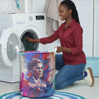 Rosa Parks Laundry Basket Red Blue Abstract Art Portrait Sitting Down to Stand Up Quote Civil Rights Tribute - Wonder Print Shop