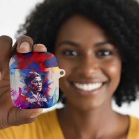Rosa Parks AirPods Case Red Blue Abstract Art Portrait Sitting Down to Stand Up Quote Civil Rights Tribute - Wonder Print Shop
