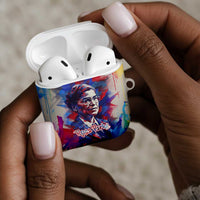 Rosa Parks AirPods Case Red Blue Abstract Art Portrait Sitting Down to Stand Up Quote Civil Rights Tribute - Wonder Print Shop