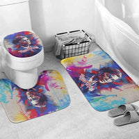 Rosa Parks Bathroom Set Red Blue Abstract Art Portrait Sitting Down to Stand Up Quote Civil Rights Tribute - Wonder Print Shop