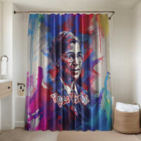 Rosa Parks Bathroom Set Red Blue Abstract Art Portrait Sitting Down to Stand Up Quote Civil Rights Tribute - Wonder Print Shop