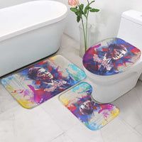 Rosa Parks Bathroom Set Red Blue Abstract Art Portrait Sitting Down to Stand Up Quote Civil Rights Tribute - Wonder Print Shop