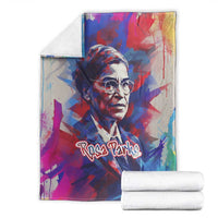 Rosa Parks Blanket Red Blue Abstract Art Portrait Sitting Down to Stand Up Quote Civil Rights Tribute - Wonder Print Shop
