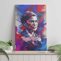 Rosa Parks Canvas Wall Art Red Blue Abstract Art Portrait Sitting Down to Stand Up Quote Civil Rights Tribute - Wonder Print Shop