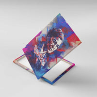 Rosa Parks Canvas Wall Art Red Blue Abstract Art Portrait Sitting Down to Stand Up Quote Civil Rights Tribute - Wonder Print Shop