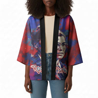 Rosa Parks Kimono Red Blue Abstract Art Portrait Sitting Down to Stand Up Quote Civil Rights Tribute - Wonder Print Shop