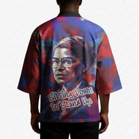 Rosa Parks Kimono Red Blue Abstract Art Portrait Sitting Down to Stand Up Quote Civil Rights Tribute - Wonder Print Shop