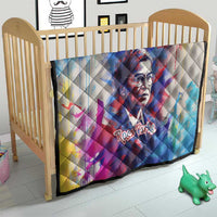 Rosa Parks Quilt Red Blue Abstract Art Portrait Sitting Down to Stand Up Quote Civil Rights Tribute - Wonder Print Shop