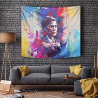 Rosa Parks Tapestry Red Blue Abstract Art Portrait Sitting Down to Stand Up Quote Civil Rights Tribute - Wonder Print Shop