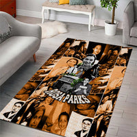 Rosa Parks Area Rug Sepia Collage Design Civil Rights Icon I Believe There Is Only One Race Quote - Wonder Print Shop