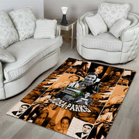 Rosa Parks Area Rug Sepia Collage Design Civil Rights Icon I Believe There Is Only One Race Quote - Wonder Print Shop