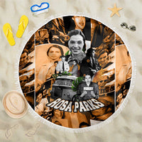 Rosa Parks Beach Blanket Sepia Collage Design Civil Rights Icon I Believe There Is Only One Race Quote - Wonder Print Shop
