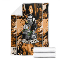 Rosa Parks Blanket Sepia Collage Design Civil Rights Icon I Believe There Is Only One Race Quote - undefined