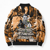 Rosa Parks Bomber Puffer Jacket Sepia Collage Design Civil Rights Icon I Believe There Is Only One Race Quote - Wonder Print Shop