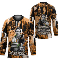 Rosa Parks Hockey Jersey Sepia Collage Design Civil Rights Icon I Believe There Is Only One Race Quote - Wonder Print Shop