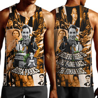 Rosa Parks Men Tank Top Sepia Collage Design Civil Rights Icon I Believe There Is Only One Race Quote - Wonder Print Shop