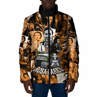 Rosa Parks Padded Jacket Sepia Collage Design Civil Rights Icon I Believe There Is Only One Race Quote - Wonder Print Shop