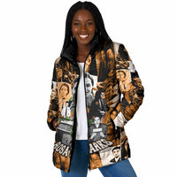 Rosa Parks Padded Jacket Sepia Collage Design Civil Rights Icon I Believe There Is Only One Race Quote - Wonder Print Shop