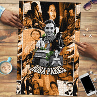 Rosa Parks Puzzle Sepia Collage Design Civil Rights Icon I Believe There Is Only One Race Quote - Wonder Print Shop