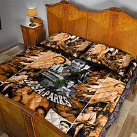 Rosa Parks Quilt Bed Set Sepia Collage Design Civil Rights Icon I Believe There Is Only One Race Quote - Wonder Print Shop