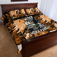 Rosa Parks Quilt Bed Set Sepia Collage Design Civil Rights Icon I Believe There Is Only One Race Quote - Wonder Print Shop