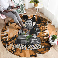 Rosa Parks Round Carpet Sepia Collage Design Civil Rights Icon I Believe There Is Only One Race Quote - Wonder Print Shop