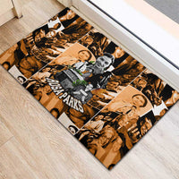 Rosa Parks Rubber Doormat Sepia Collage Design Civil Rights Icon I Believe There Is Only One Race Quote - Wonder Print Shop