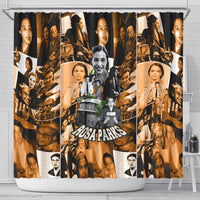 Rosa Parks Shower Curtain Sepia Collage Design Civil Rights Icon I Believe There Is Only One Race Quote - Wonder Print Shop