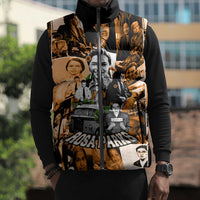 Rosa Parks Sleeveless Puffer Jacket Sepia Collage Design Civil Rights Icon I Believe There Is Only One Race Quote - Wonder Print Shop