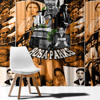 Rosa Parks Window Curtain Sepia Collage Design Civil Rights Icon I Believe There Is Only One Race Quote - Wonder Print Shop
