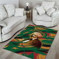 Frederick Douglass Area Rug Green Abstract Design Civil Rights Leader Quote on Race and Humanity - Wonder Print Shop