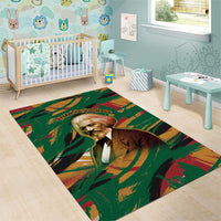 Frederick Douglass Area Rug Green Abstract Design Civil Rights Leader Quote on Race and Humanity - Wonder Print Shop