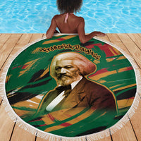Frederick Douglass Beach Blanket Green Abstract Design Civil Rights Leader Quote on Race and Humanity - Wonder Print Shop