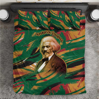 Frederick Douglass Bedding Set Green Abstract Design Civil Rights Leader Quote on Race and Humanity - Wonder Print Shop