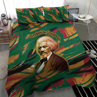 Frederick Douglass Bedding Set Green Abstract Design Civil Rights Leader Quote on Race and Humanity - Wonder Print Shop