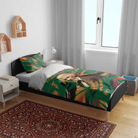 Frederick Douglass Bedding Set Green Abstract Design Civil Rights Leader Quote on Race and Humanity - Wonder Print Shop