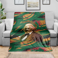 Frederick Douglass Blanket Green Abstract Design Civil Rights Leader Quote on Race and Humanity - Wonder Print Shop