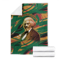 Frederick Douglass Blanket Green Abstract Design Civil Rights Leader Quote on Race and Humanity - Wonder Print Shop
