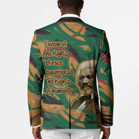 Frederick Douglass Blazer Green Abstract Design Civil Rights Leader Quote on Race and Humanity - Wonder Print Shop