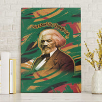 Frederick Douglass Canvas Wall Art Green Abstract Design Civil Rights Leader Quote on Race and Humanity - Wonder Print Shop